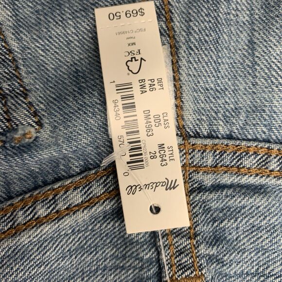 Madewell Denim Shorts Womens Size 28 Relaxed Mid Length Medium Wash Button Jean - Picture 10 of 12